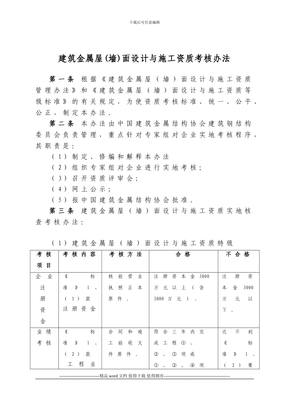 建筑金属屋面设计与施工资质考核办法_第1页