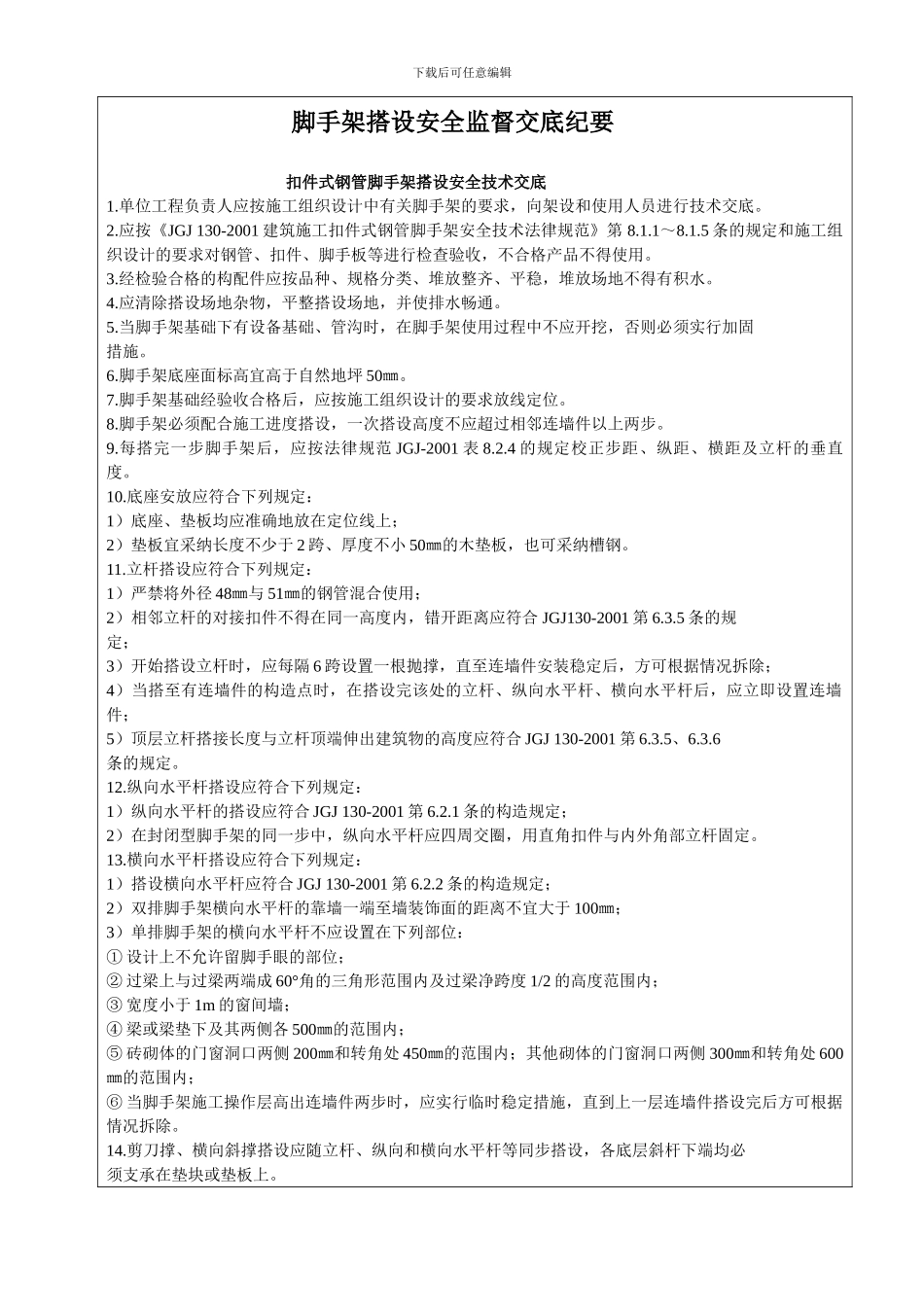 建设工程安全监督交底记录_第3页