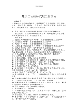 建设工程招标代理工作流程