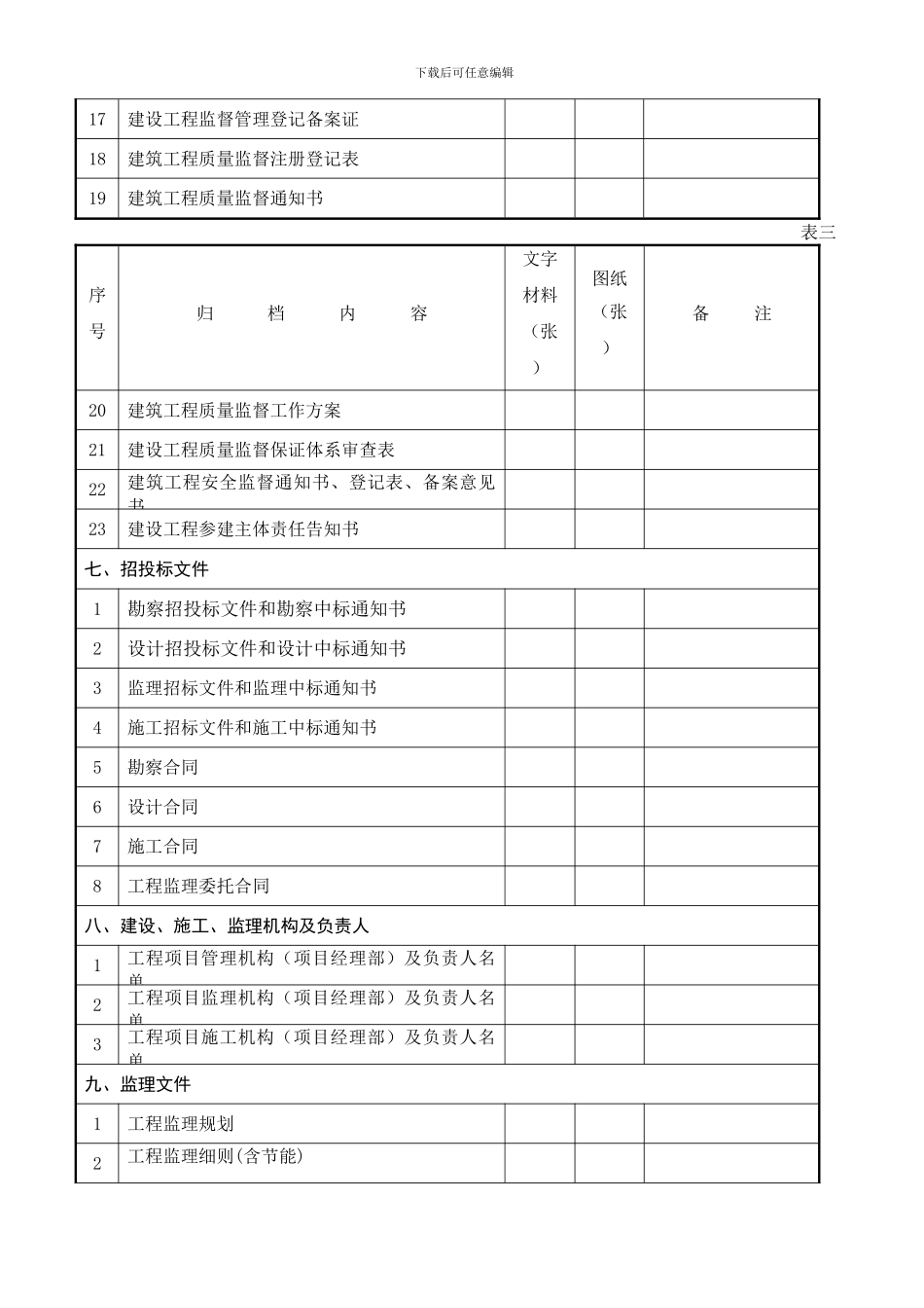 建设工程文件归档内容及顺序表_第3页
