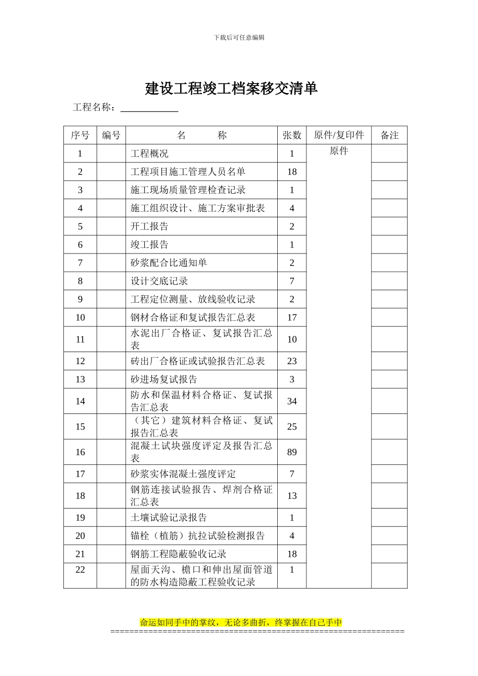 建设工程竣工档案移交清单_第2页