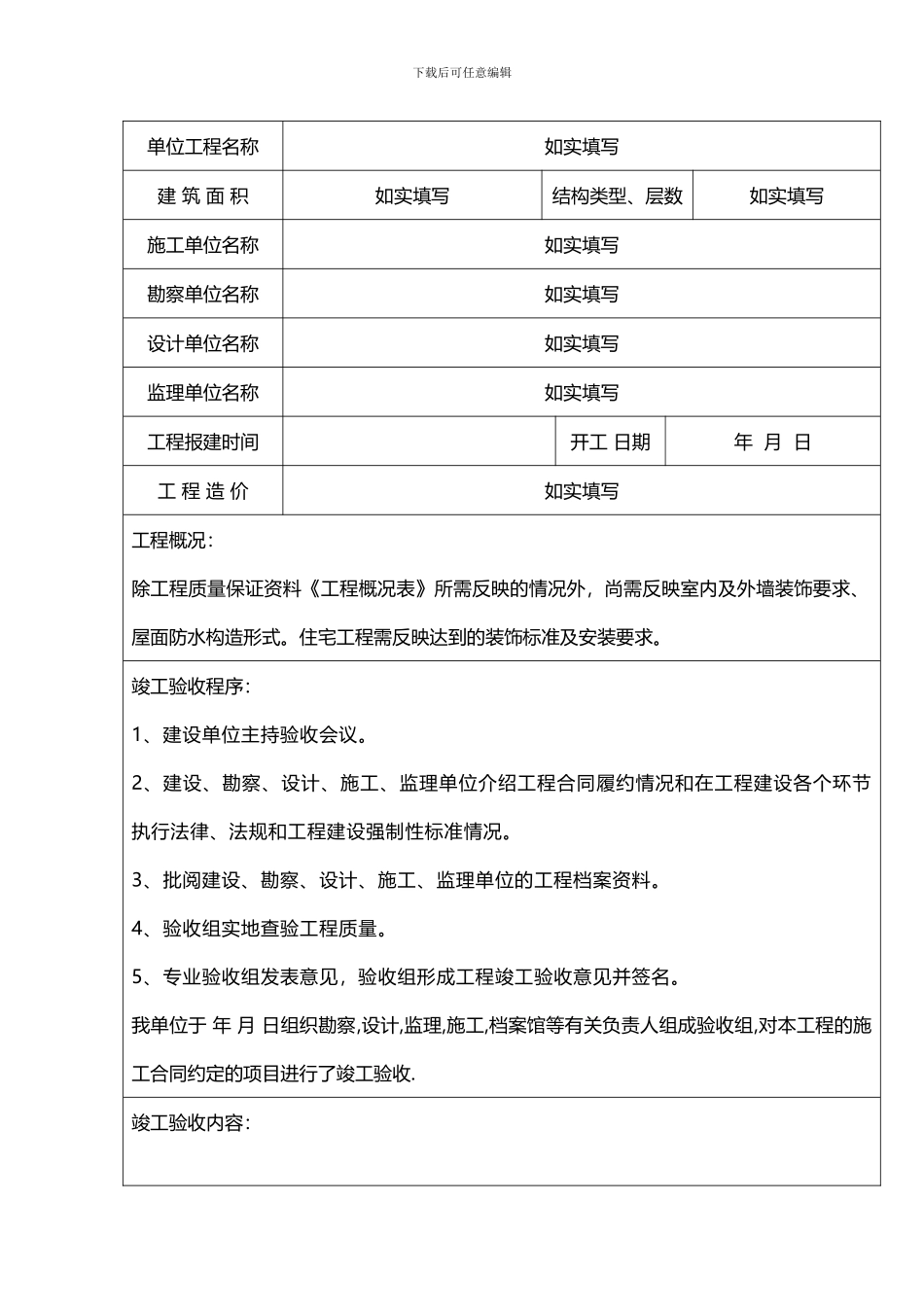 建设工程竣工验收报告范本2024最新版_第2页