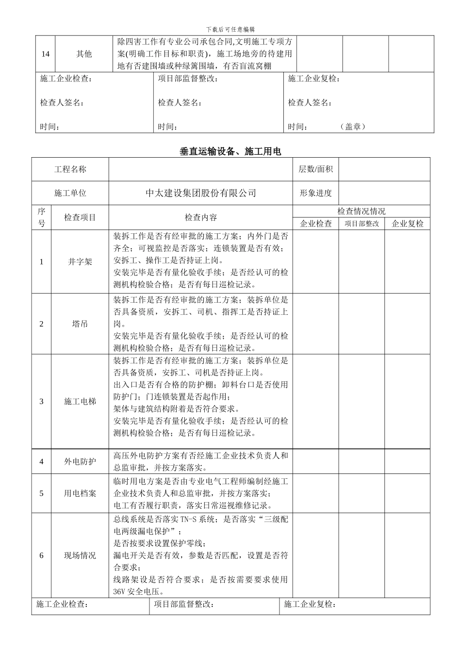 建设工程质量安全管理自查自纠表_第2页