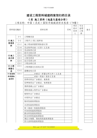 建设工程资料城建档案馆归档目录1