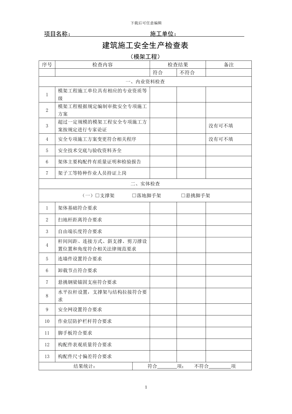 建设部-建筑施工安全生产检查表_第1页
