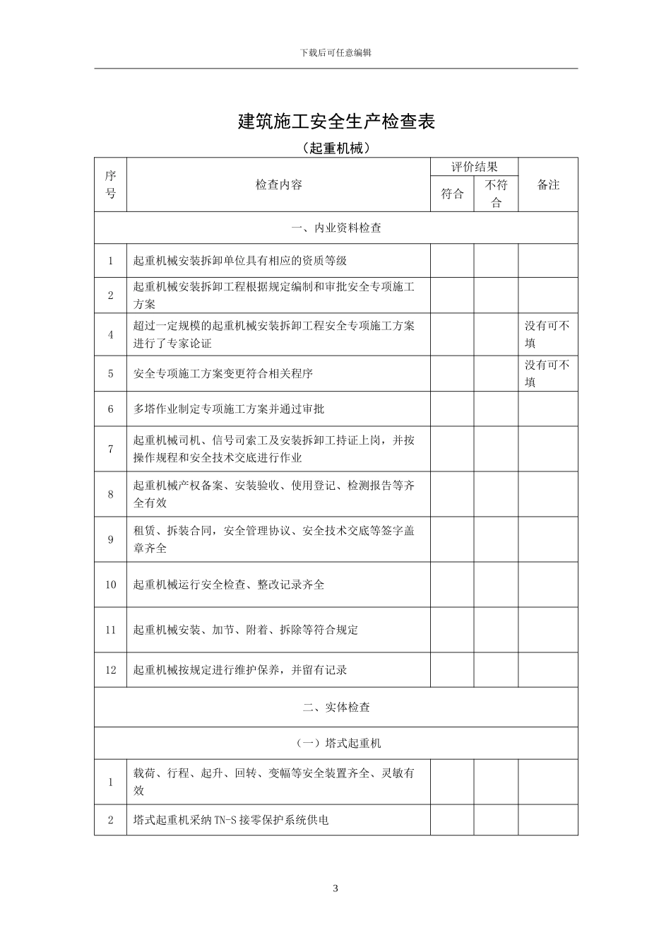 建设部-建筑施工安全生产检查表_第3页
