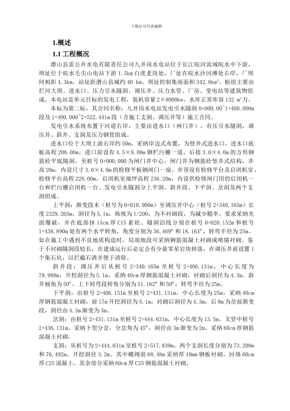 引水洞施工组织设计_第1页