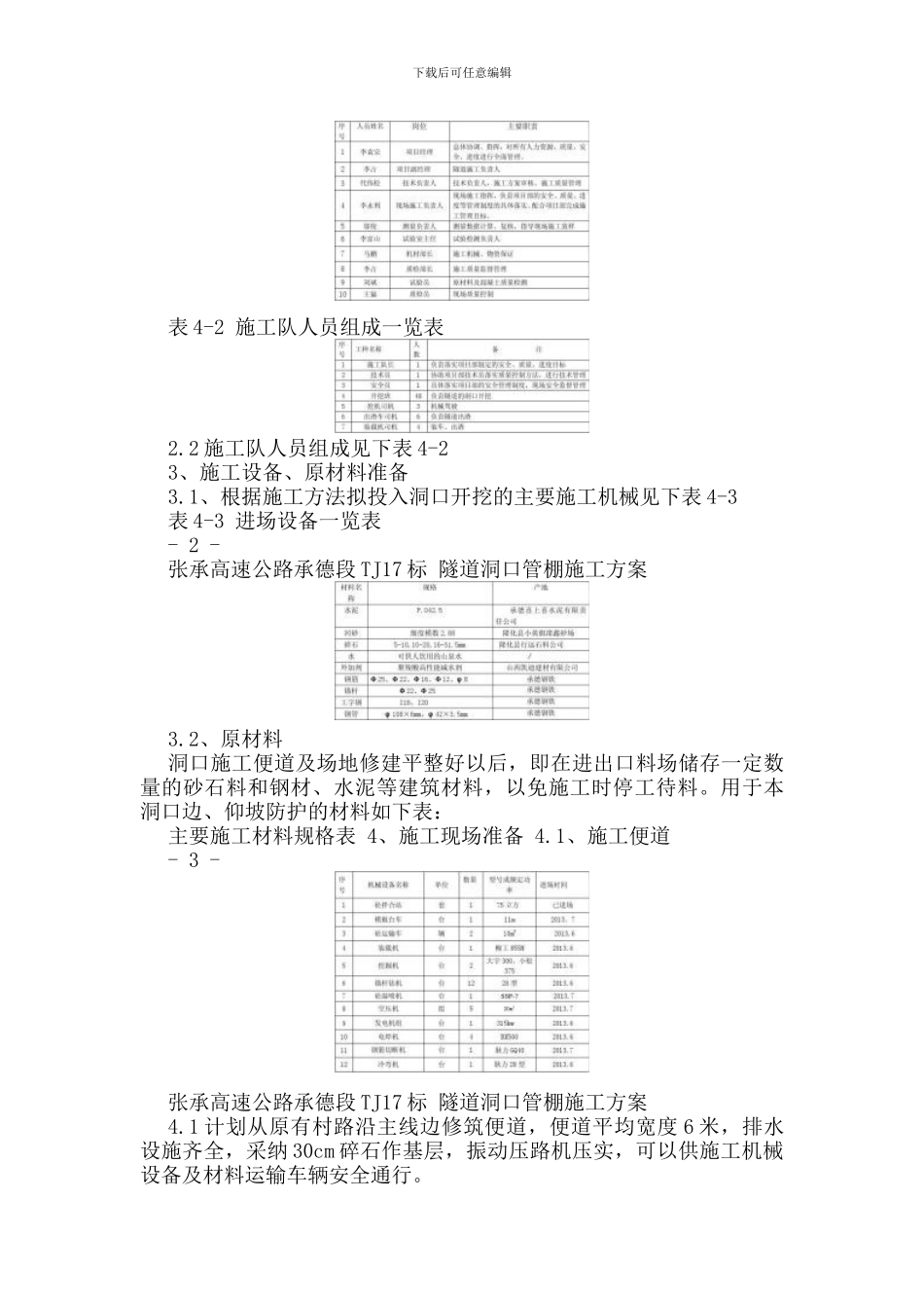 张承高速公路承德段TJ17标-隧道洞口管棚施工方案_第2页