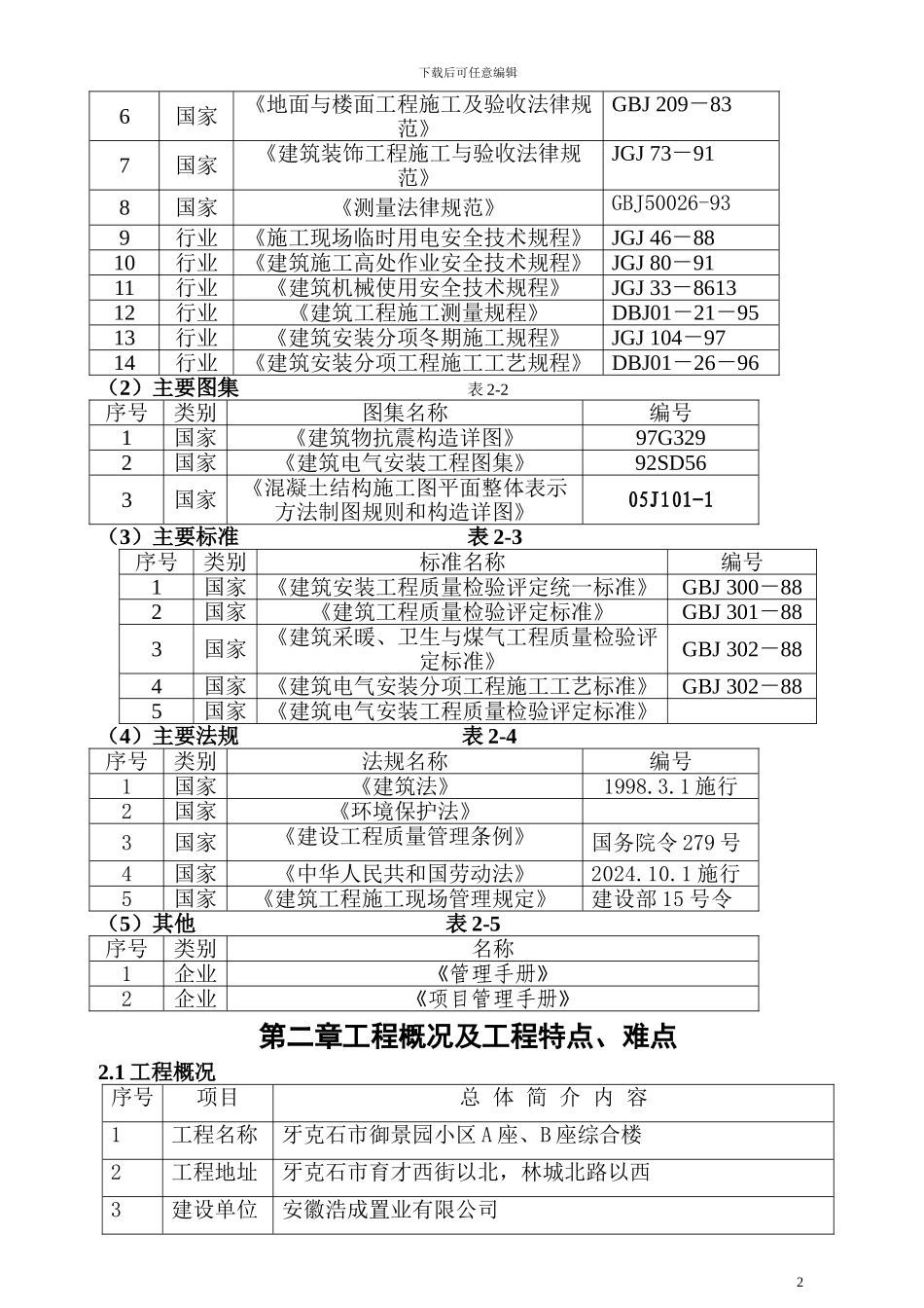御景园施工组织设计方案_第2页