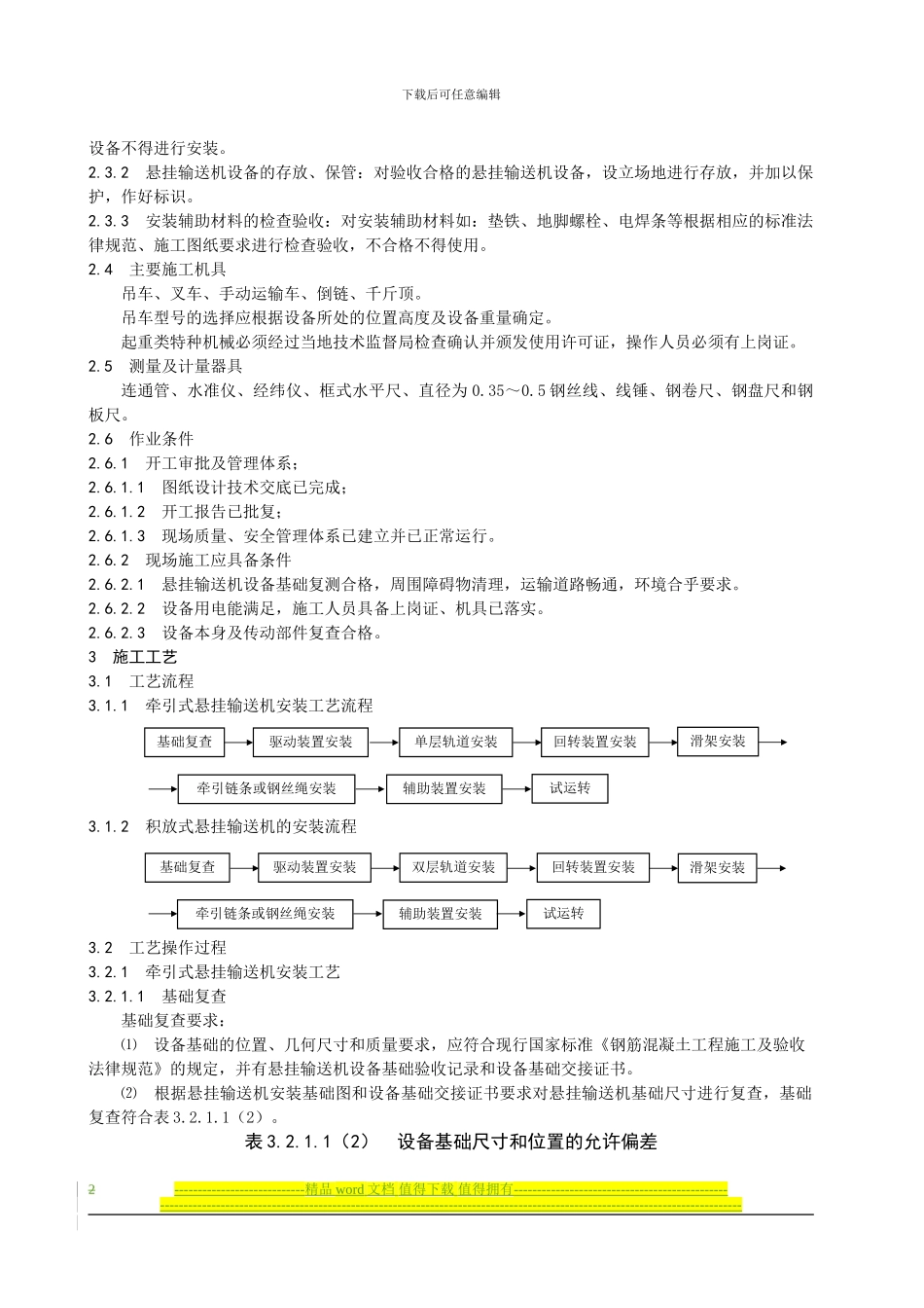 悬挂输送机施工工艺标准_第2页