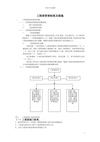 房产公司工程部管理制度及绩效考评