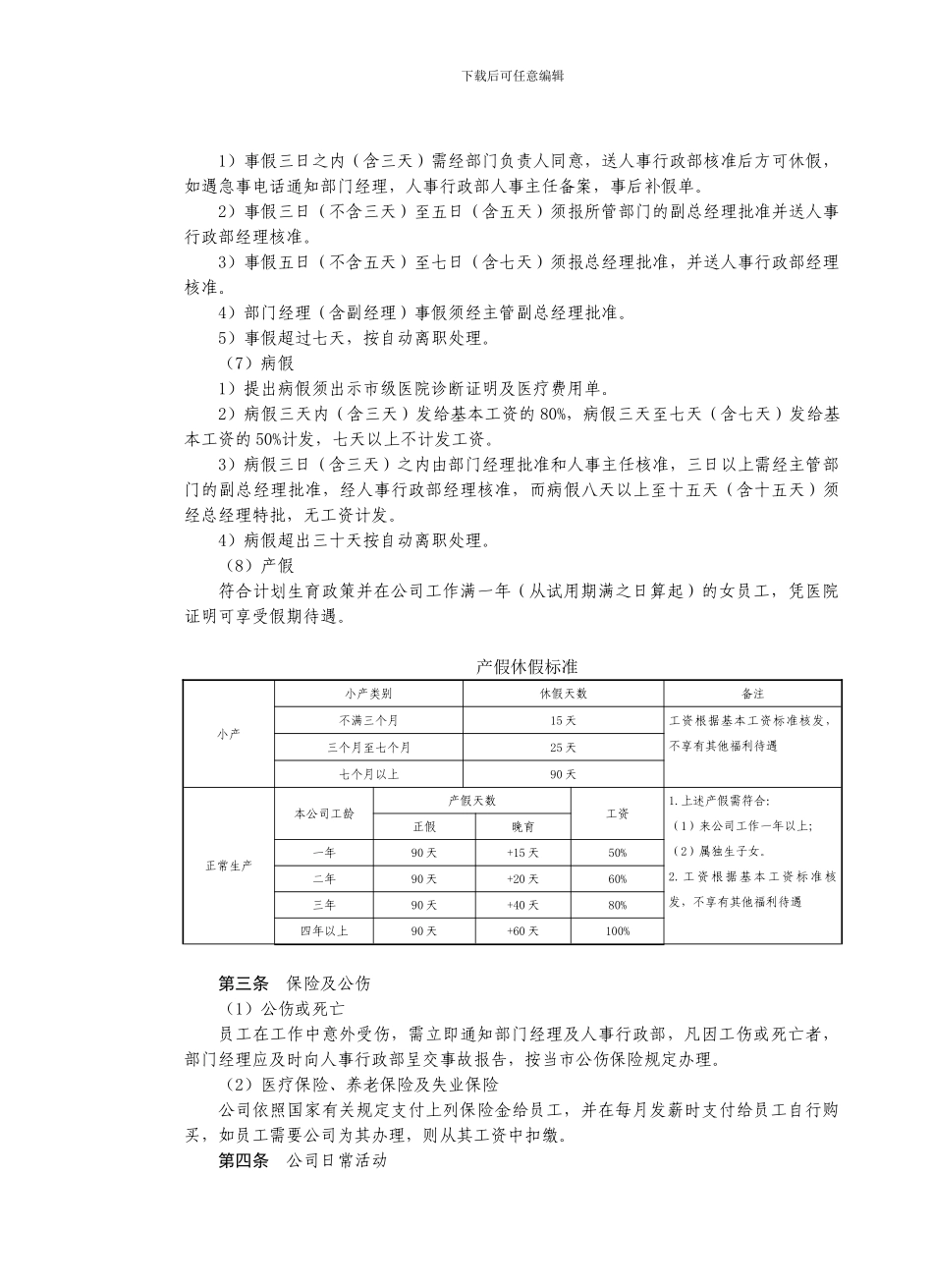 房地产制度管理--××房地产公司员工福利管理办法_第2页