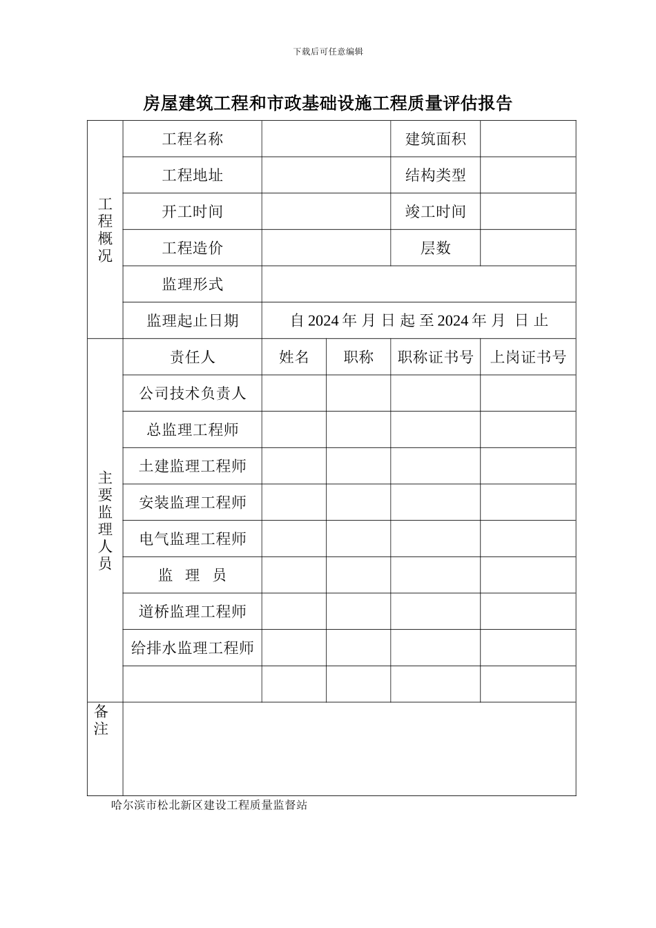 房屋建筑工程和市政基础设施施工竣工验收报告(监理单位_第2页