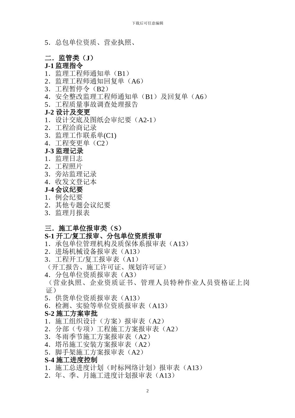 房建监理资料收集清单_第2页