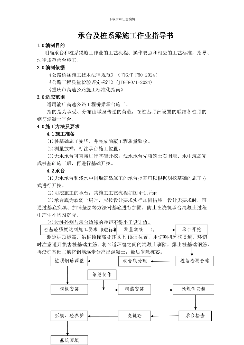 承台及桩系梁施工作业指导书_第1页