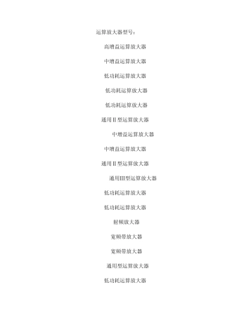 运算放大器型号