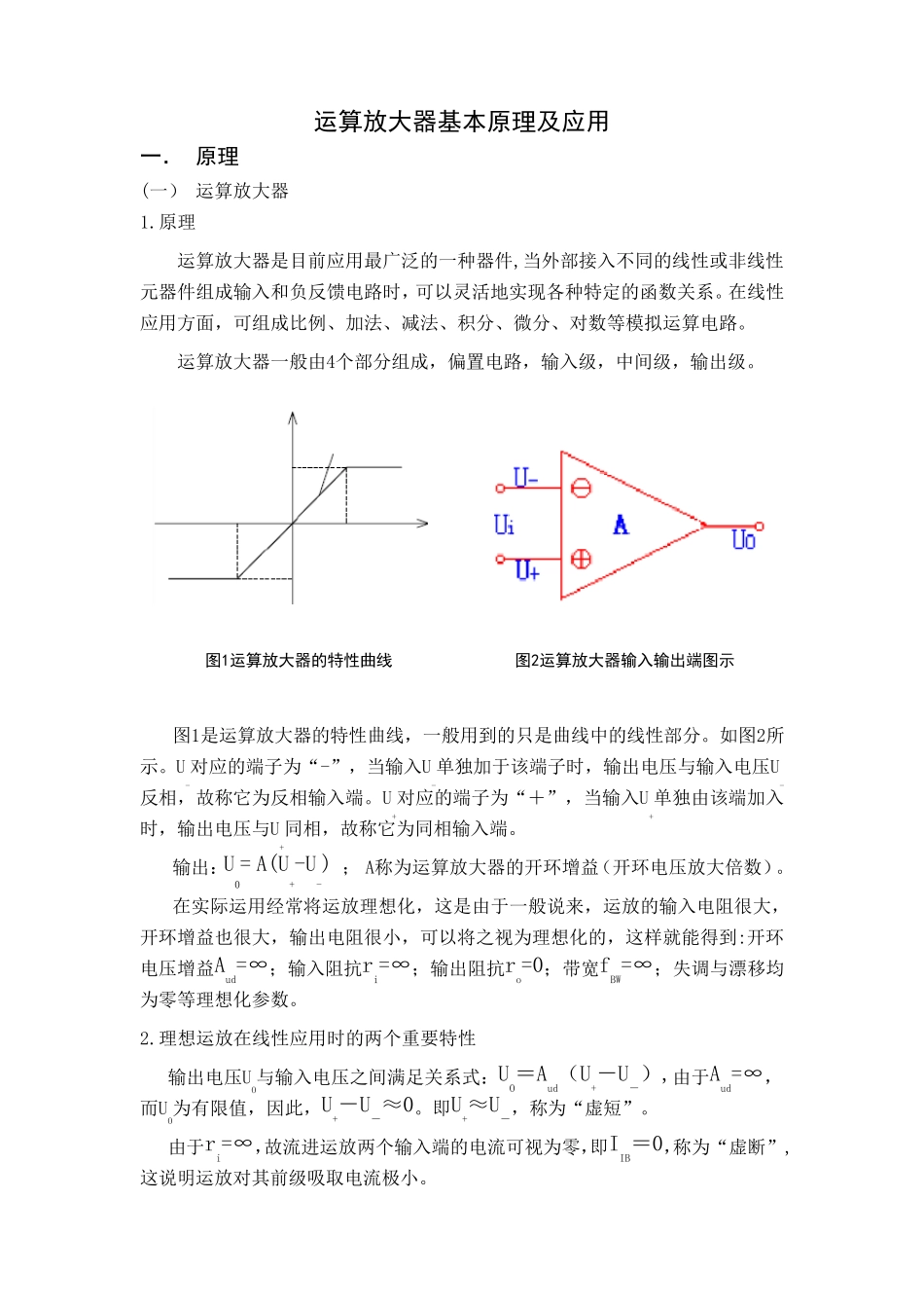 运算放大器基本原理及应用_第1页