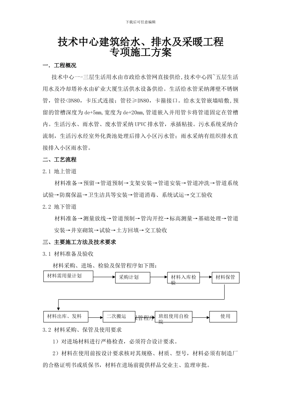 技术中心水施工方案_第1页