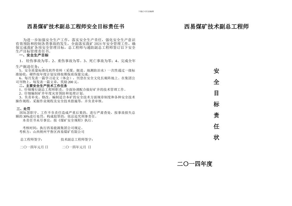 技术副总工程师安全目标责任书-2_第1页