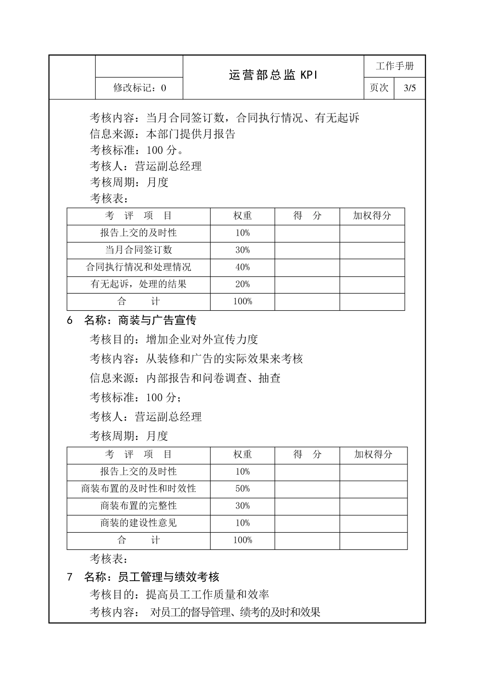 运营部总监KPI考核_第3页