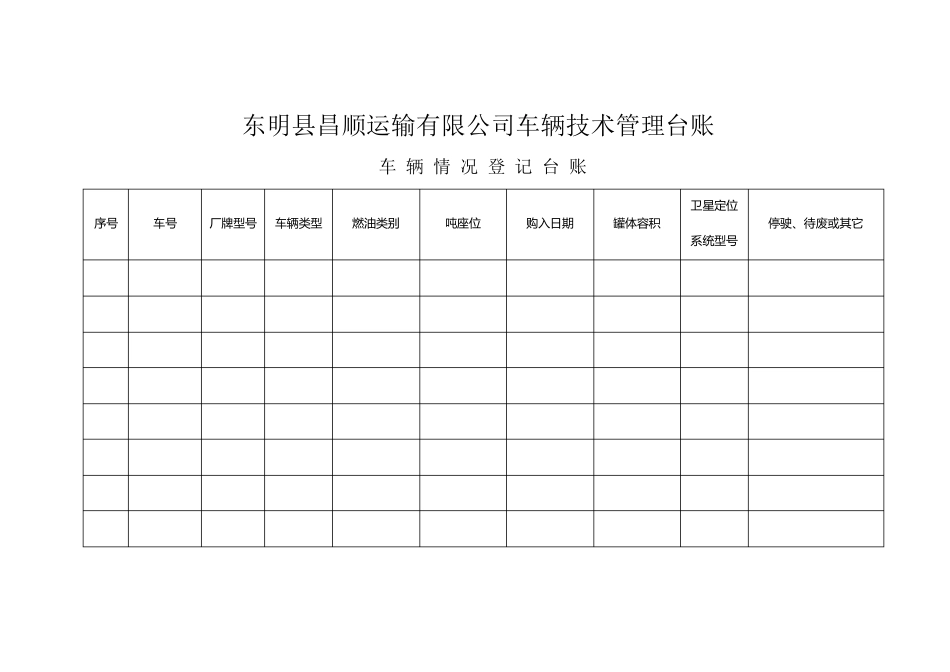 运输企业车辆技术管理台账_第1页