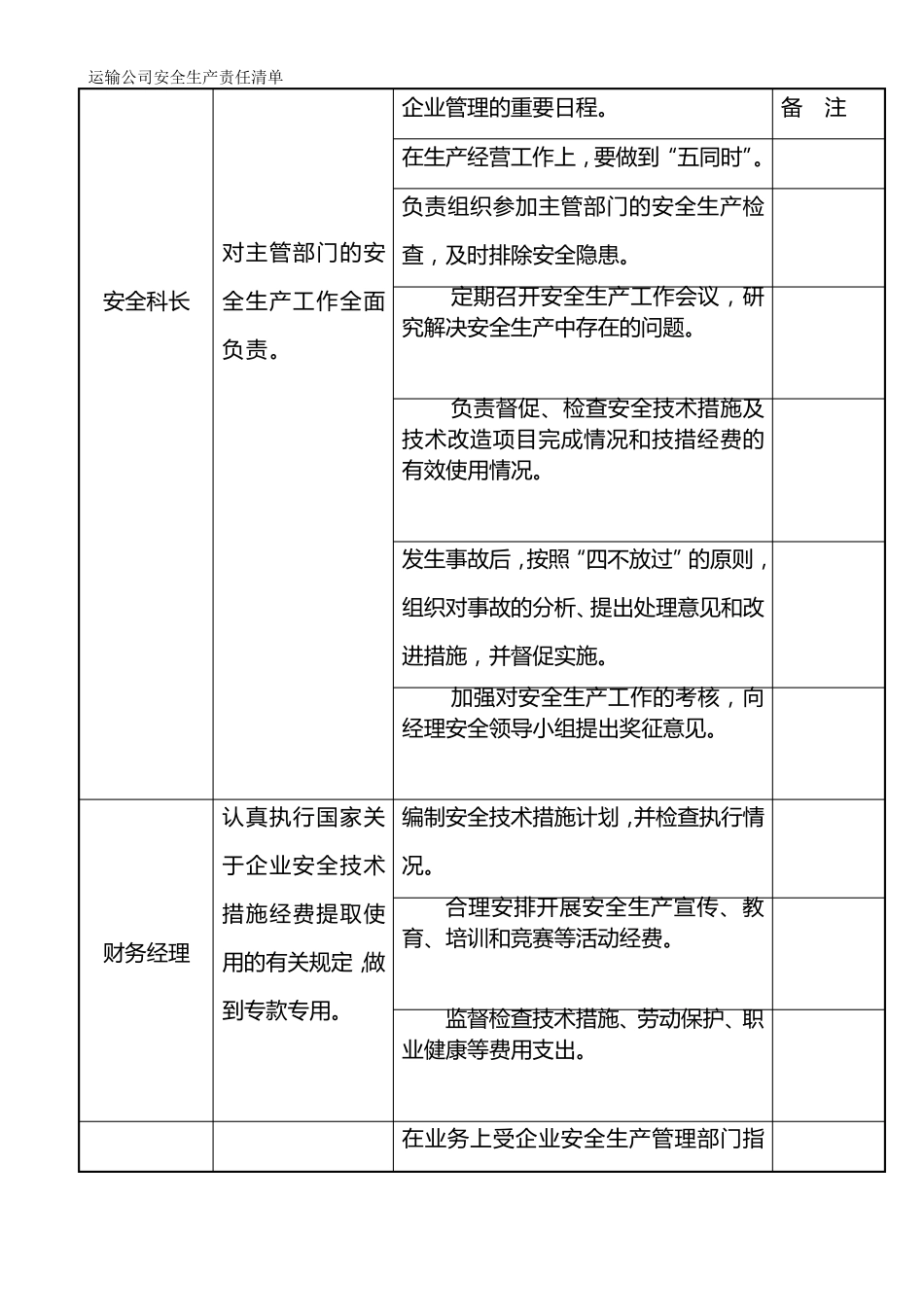 运输公司安全生产责任清单_第3页