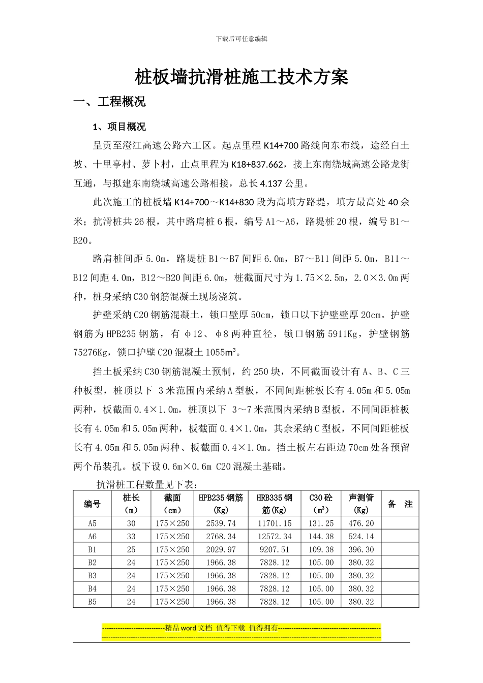 抗滑桩施工技术方案_第1页