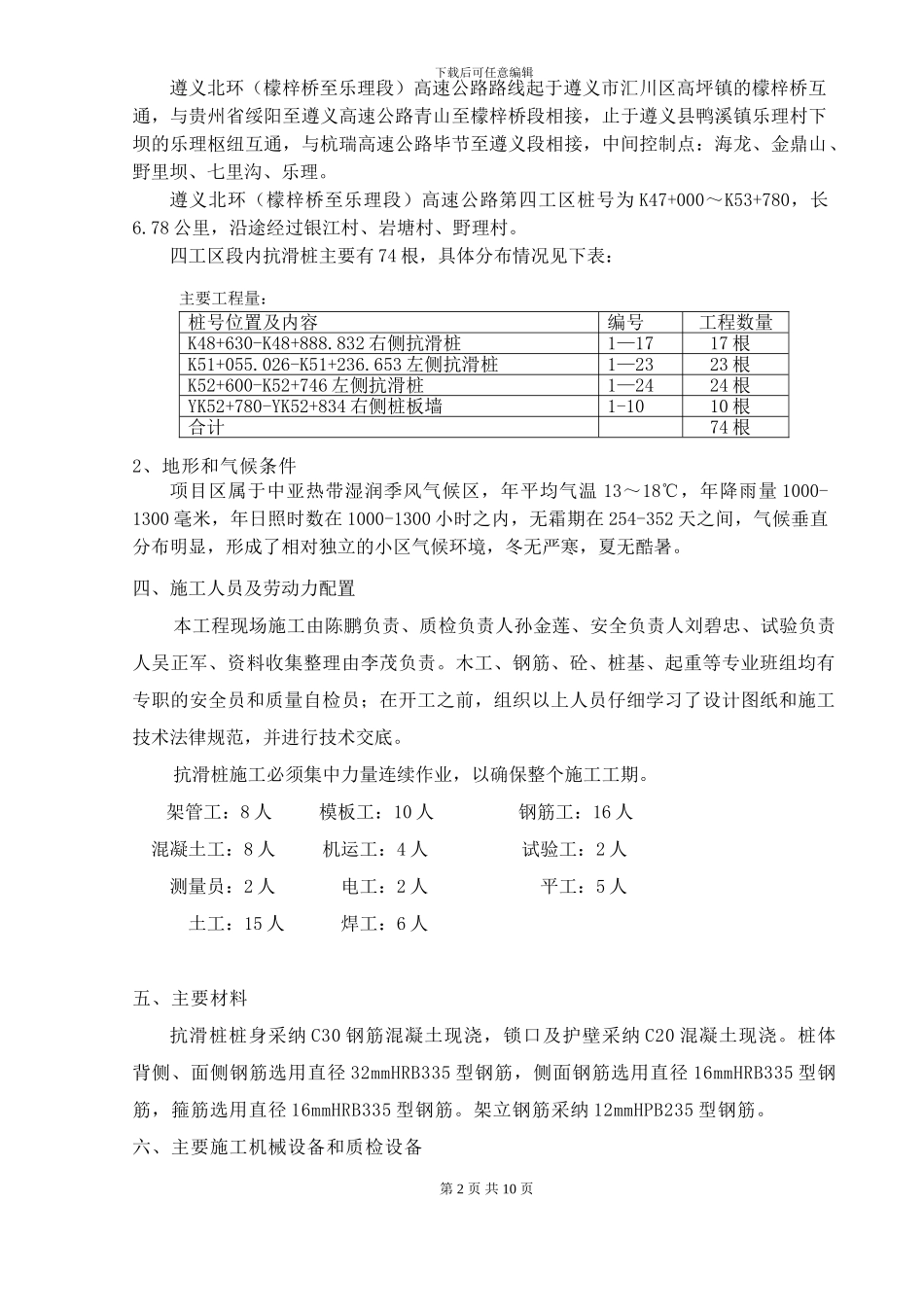 抗滑桩施工方案()_第2页