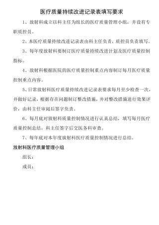 近四年放射科医疗质量管理与持续改进措施记录