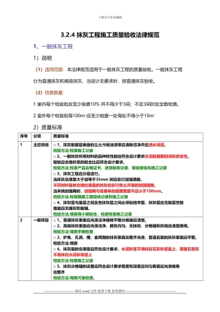 抹灰工程施工质量验收规范
