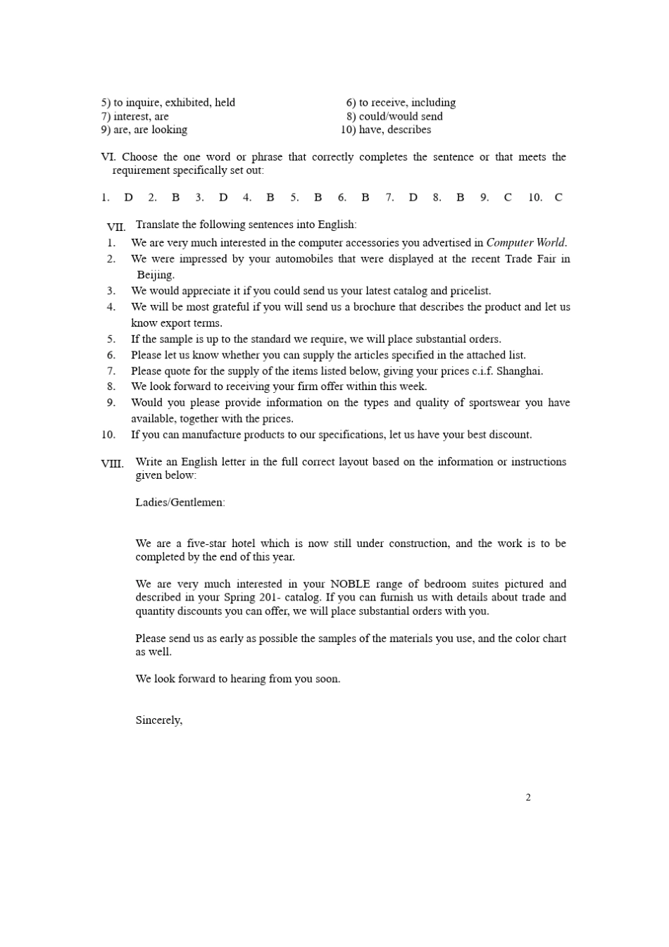 进出口英语函电课后练习及参考答案_第2页