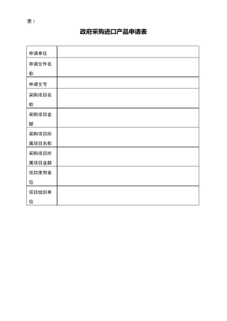 进口产品论证表