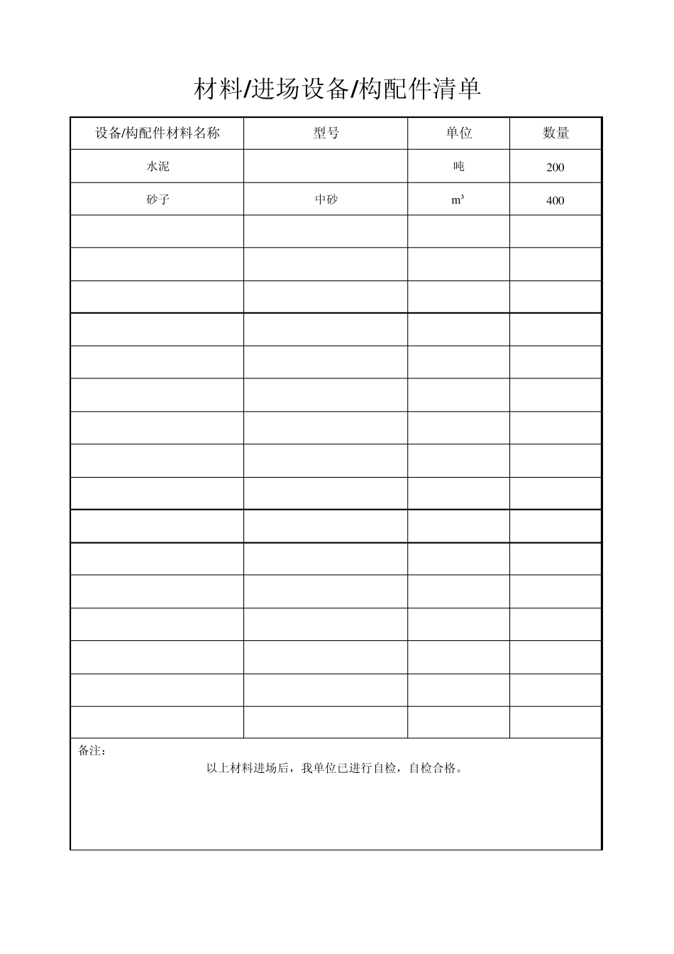 进场设备材料清单_第1页