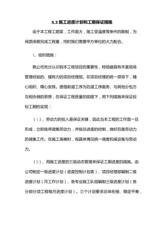 进度计划及保证措施