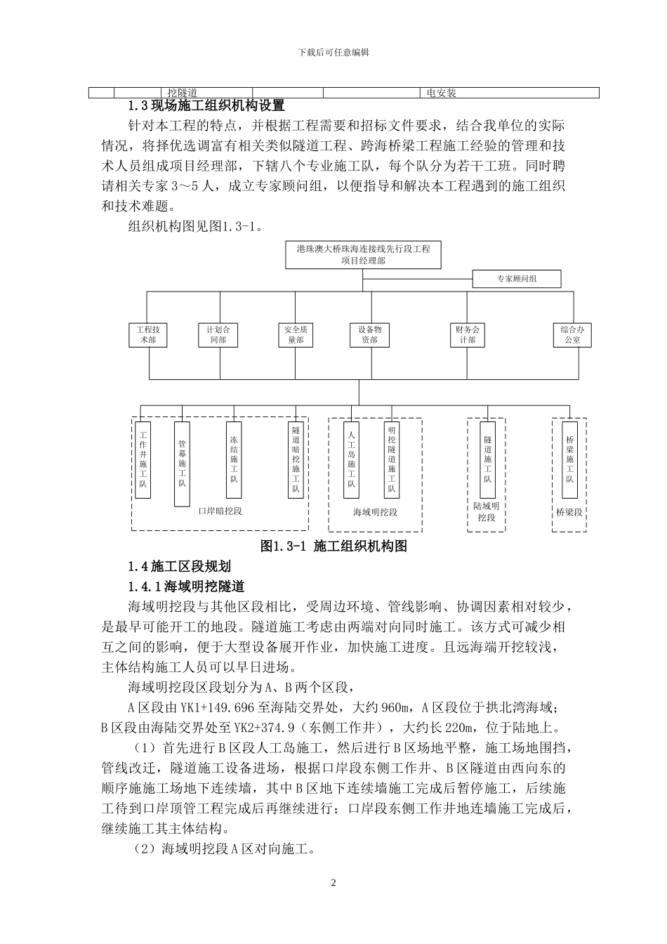 拱北隧道初步施工组织计划_第2页