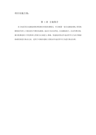 违停抓拍项目实施方案