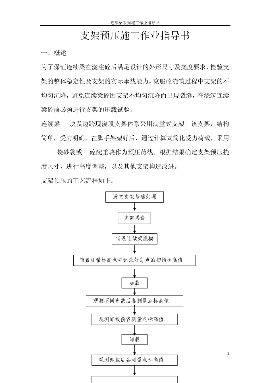 连续梁施工作业指导书之2支架预压_第1页