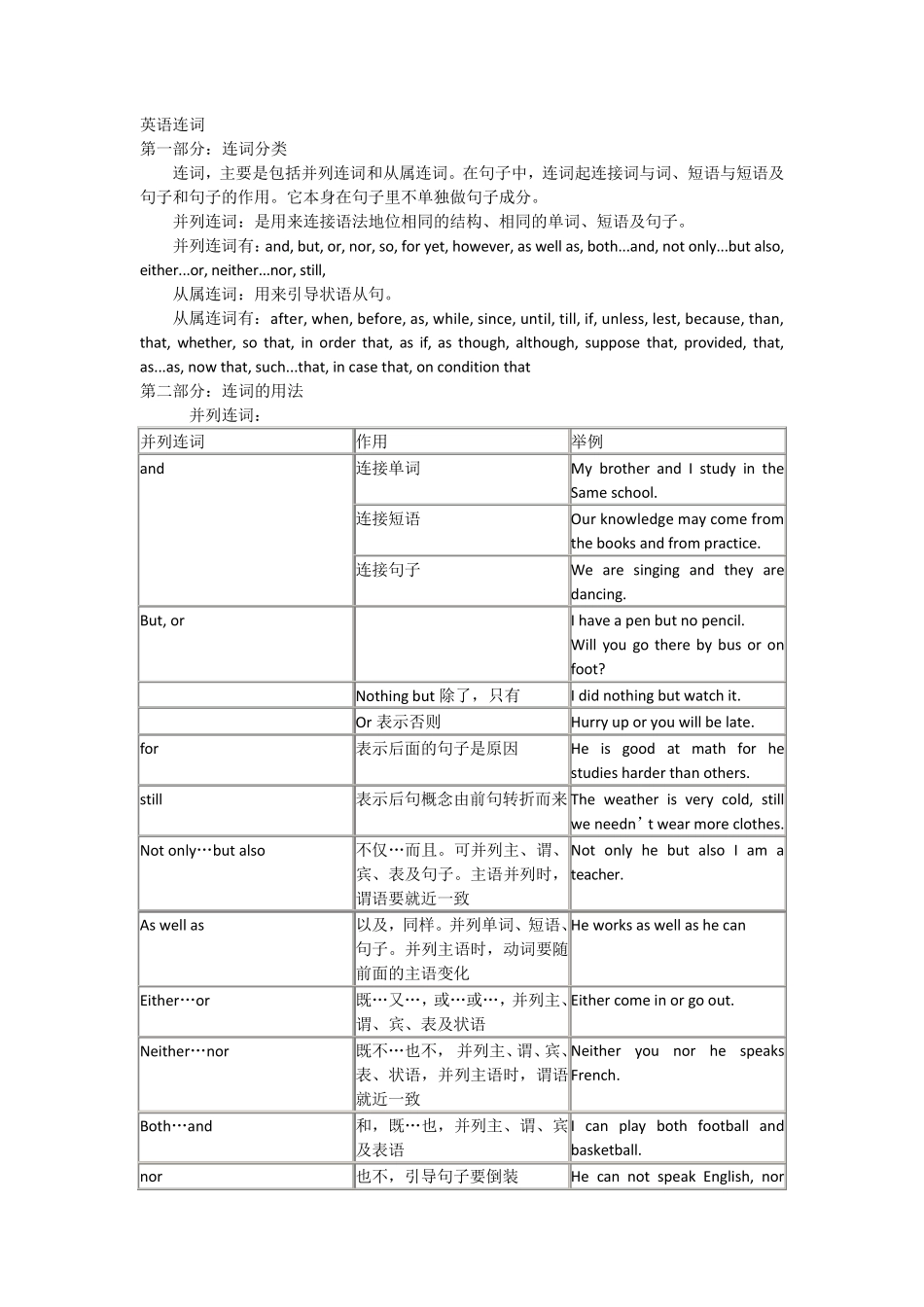 连词用法及练习题_第1页