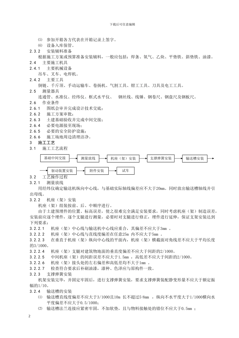 振动输送机施工工艺标准_第2页