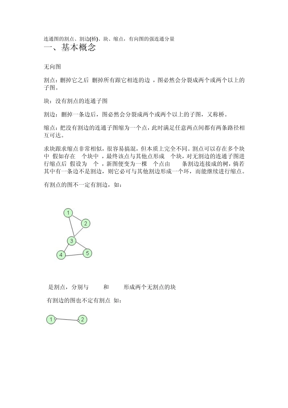连通图的割点、割边(桥)、块、缩点,有向图的强连通分量_第1页