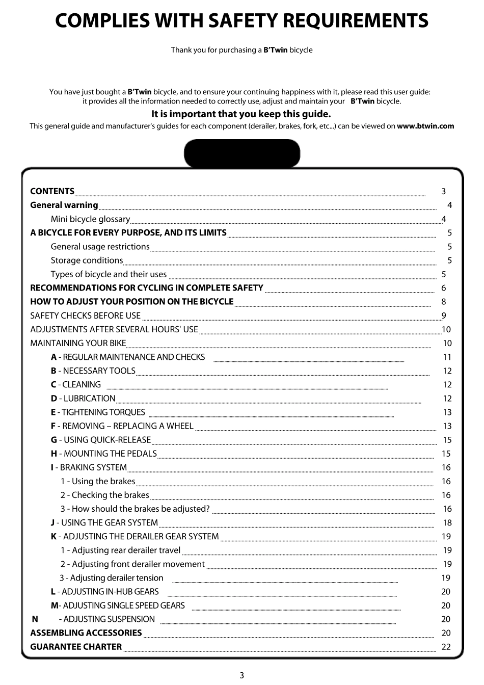 迪卡侬自行车说明书(英文版)_第3页