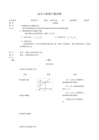 追击相遇问题专题讲解