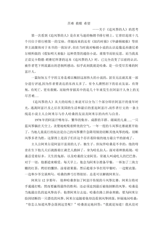 追风筝的人读后感(5000字)