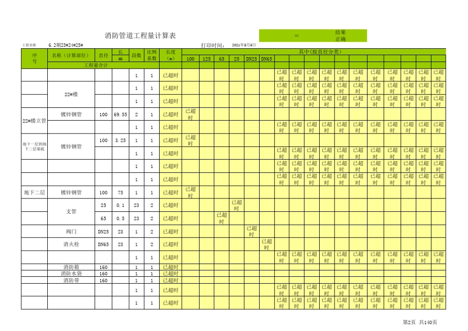适合手工计算给排水工程量的计算表n_第2页