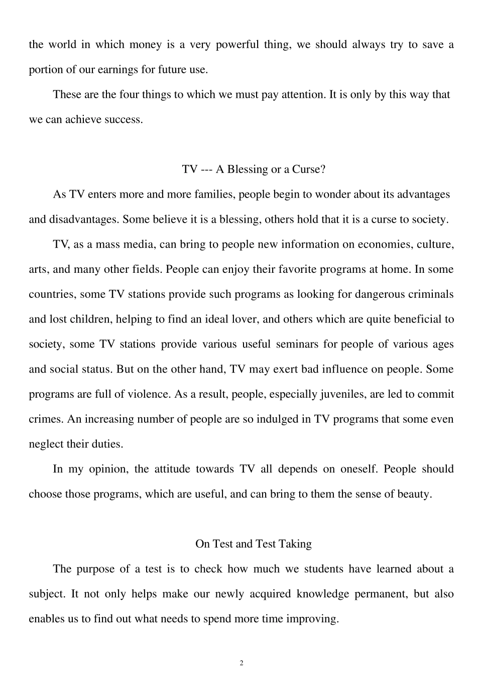 适合高中生背诵的经典英语短文_第2页