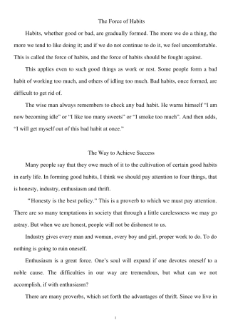 适合高中生背诵的经典英语短文