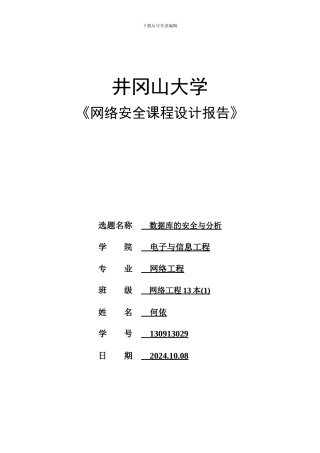 数据库安全设计与分析