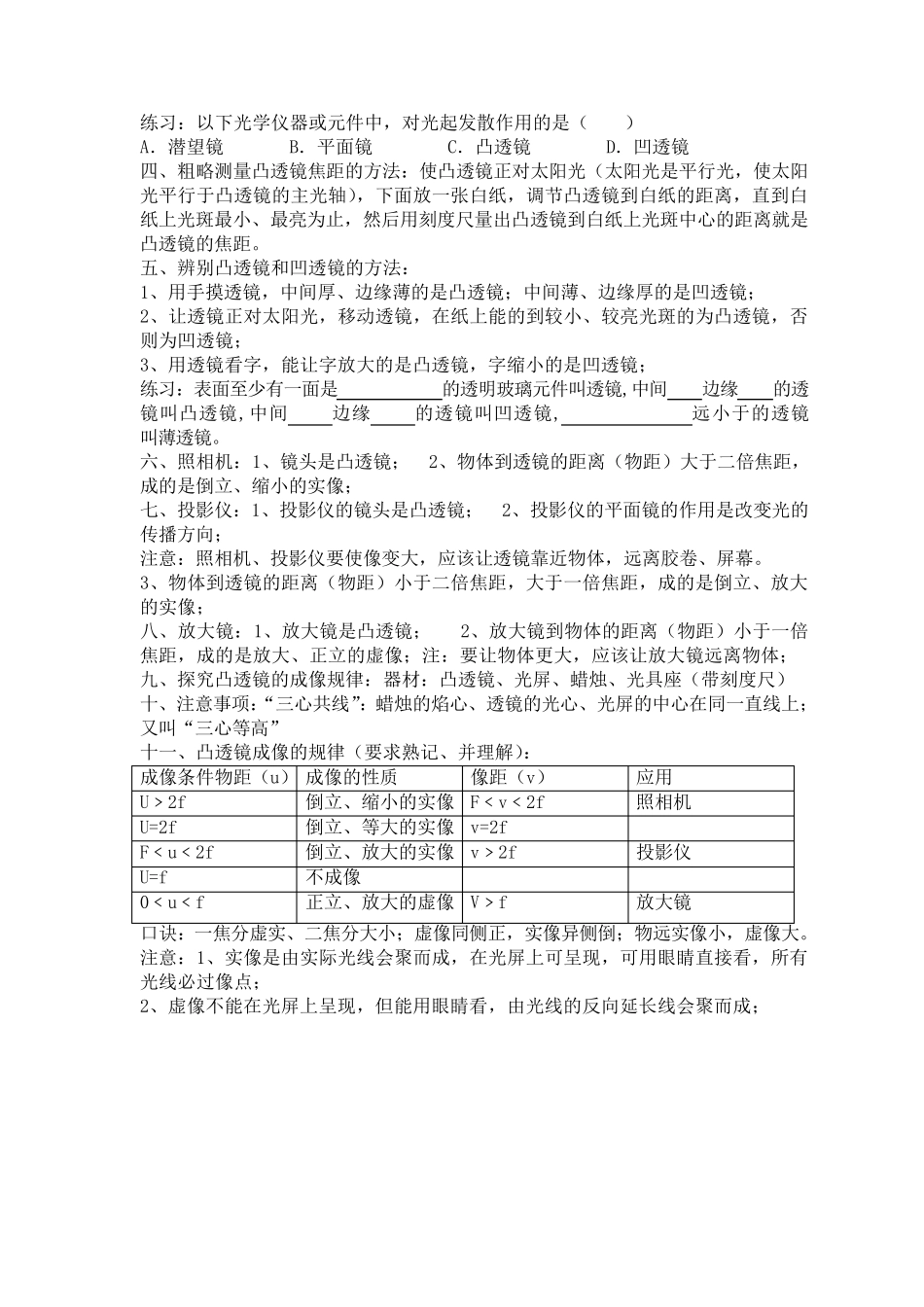 透镜知识点总结和光学总复习_第2页