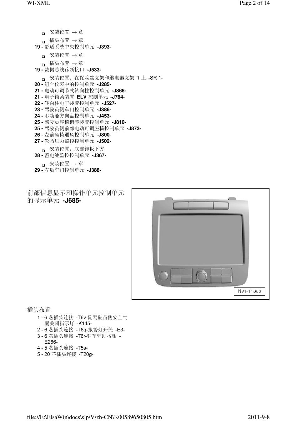 途锐车内控制单元安装位置_第2页