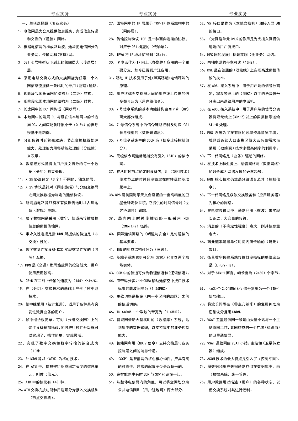 通信专业实务(初级)_第1页